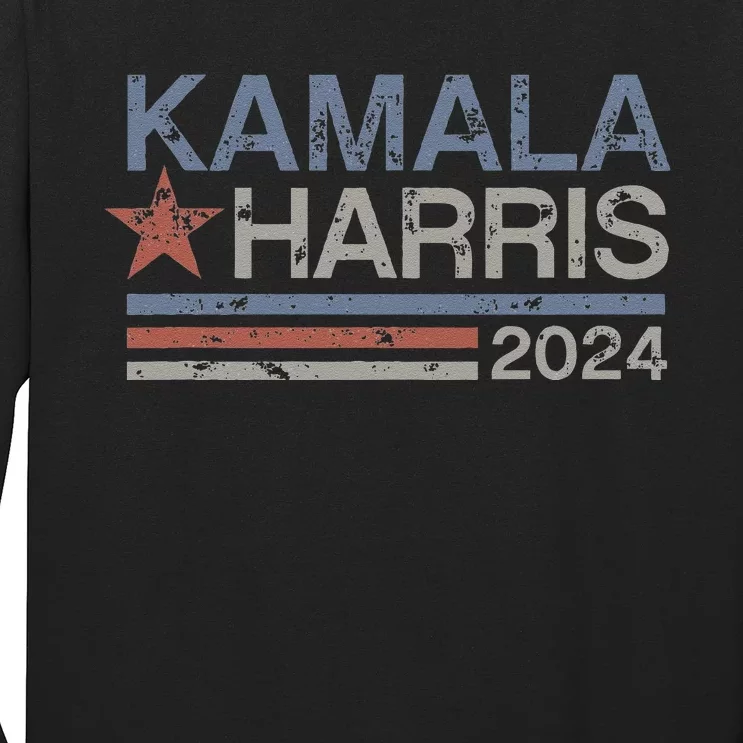 Harris 2024 Grunge Retro Stripes Vintage Kamala Harris 2024 Long Sleeve Shirt