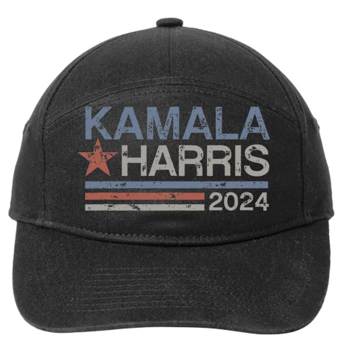 Harris 2024 Grunge Retro Stripes Vintage Kamala Harris 2024 7-Panel Snapback Hat