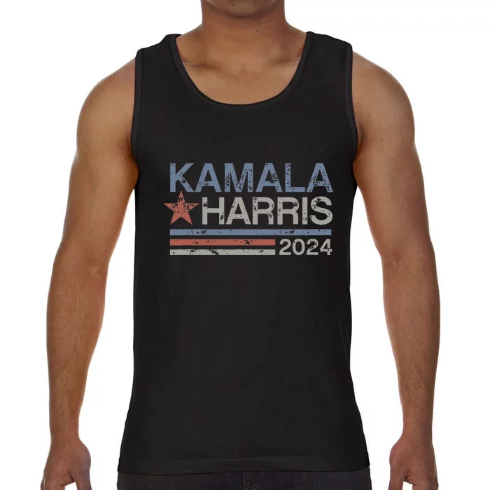 Harris 2024 Grunge Retro Stripes Vintage Kamala Harris 2024 Comfort Colors® Tank Top