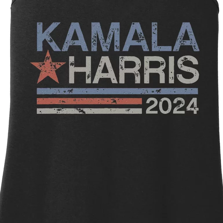 Harris 2024 Grunge Retro Stripes Vintage Kamala Harris 2024 Ladies Essential Tank