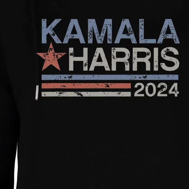 Harris 2024 Grunge Retro Stripes Vintage Kamala Harris 2024 Womens Funnel Neck Pullover Hood