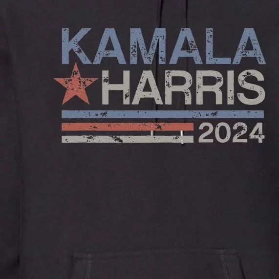 Harris 2024 Grunge Retro Stripes Vintage Kamala Harris 2024 Premium Hoodie