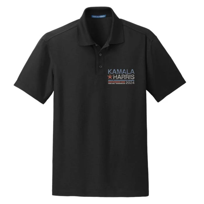 Harris 2024 Grunge Retro Stripes Vintage Kamala Harris 2024 Dry Zone Grid Performance Polo