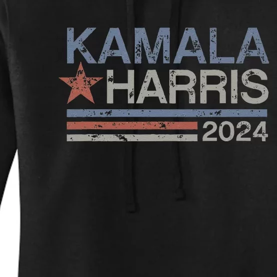 Harris 2024 Grunge Retro Stripes Vintage Kamala Harris 2024 Women's Pullover Hoodie