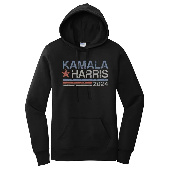 Harris 2024 Grunge Retro Stripes Vintage Kamala Harris 2024 Women's Pullover Hoodie