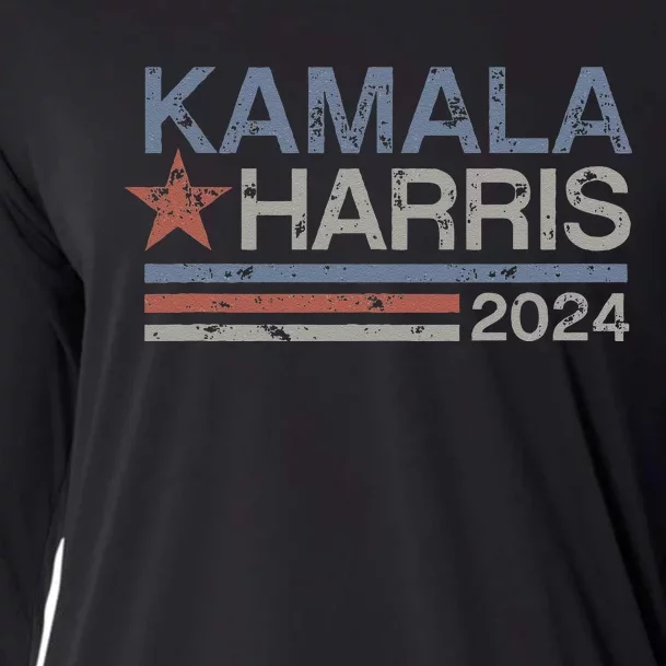 Harris 2024 Grunge Retro Stripes Vintage Kamala Harris 2024 Cooling Performance Long Sleeve Crew