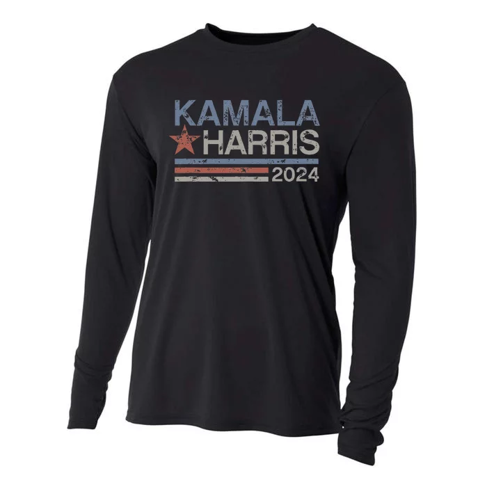 Harris 2024 Grunge Retro Stripes Vintage Kamala Harris 2024 Cooling Performance Long Sleeve Crew