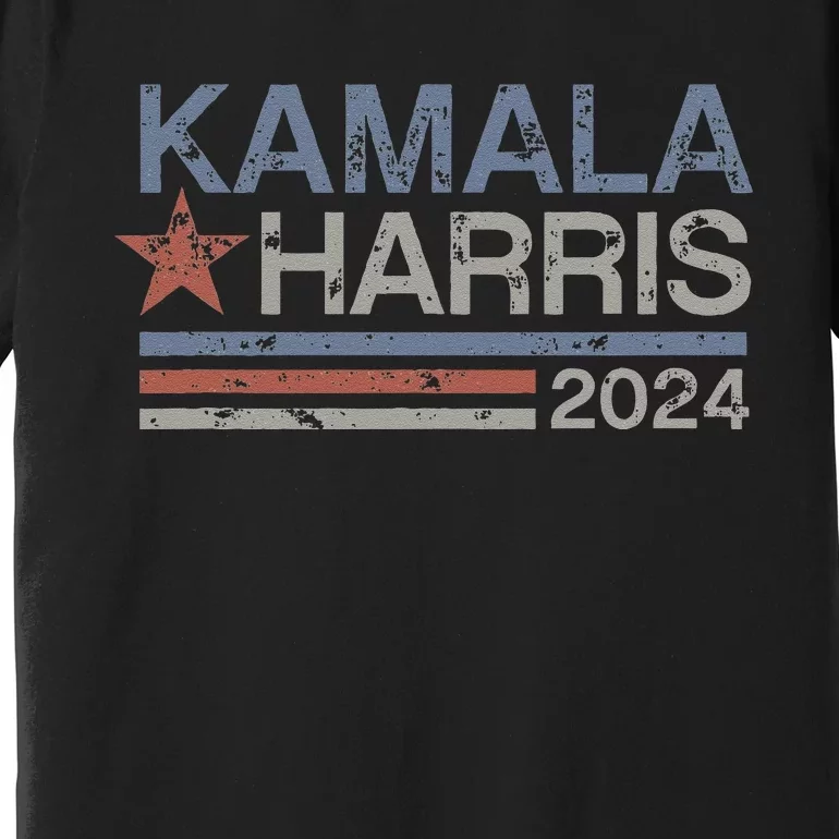 Harris 2024 Grunge Retro Stripes Vintage Kamala Harris 2024 Premium T-Shirt