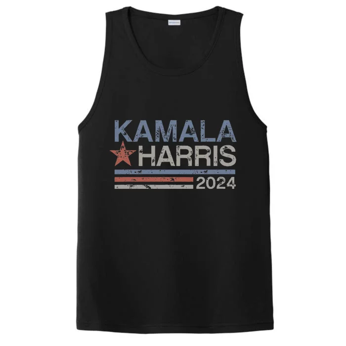 Harris 2024 Grunge Retro Stripes Vintage Kamala Harris 2024 Performance Tank