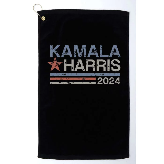 Harris 2024 Grunge Retro Stripes Vintage Kamala Harris 2024 Platinum Collection Golf Towel