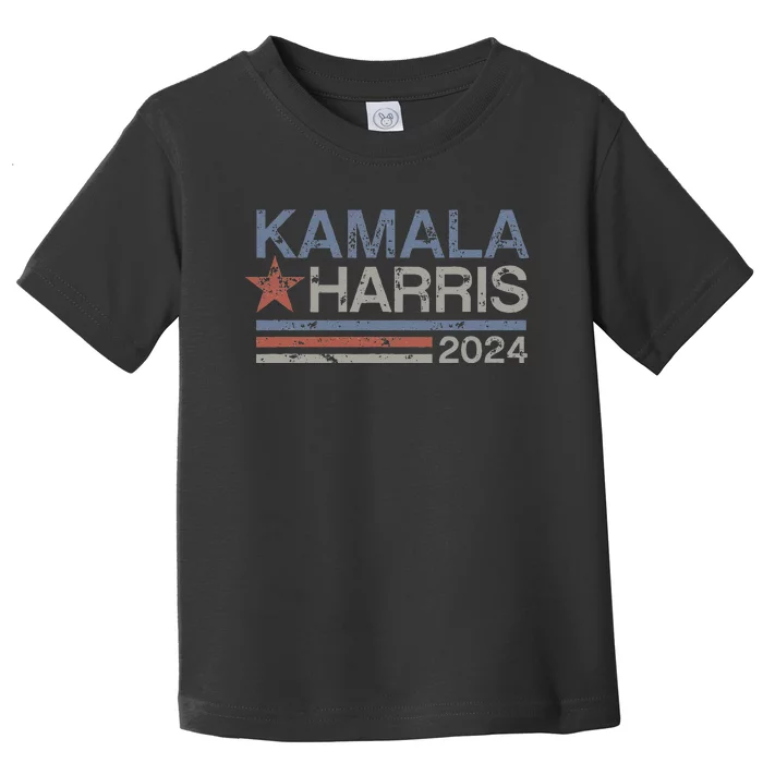 Harris 2024 Grunge Retro Stripes Vintage Kamala Harris 2024 Toddler T-Shirt