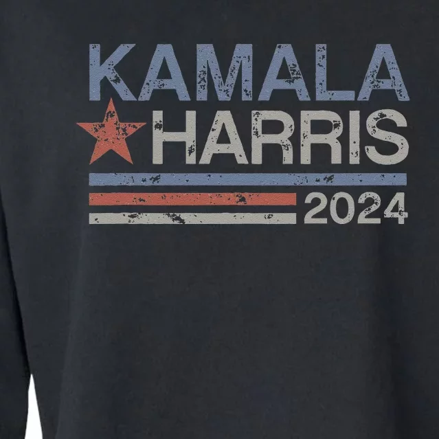 Harris 2024 Grunge Retro Stripes Vintage Kamala Harris 2024 Cropped Pullover Crew