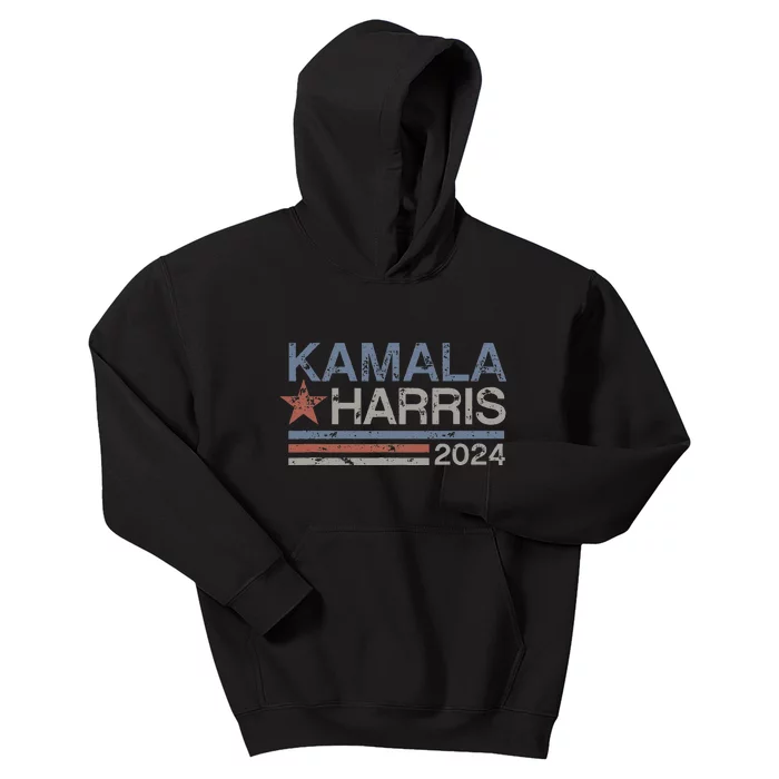 Harris 2024 Grunge Retro Stripes Vintage Kamala Harris 2024 Kids Hoodie