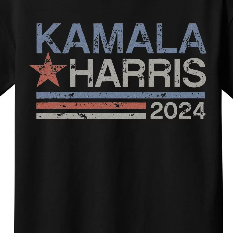 Harris 2024 Grunge Retro Stripes Vintage Kamala Harris 2024 Kids T-Shirt