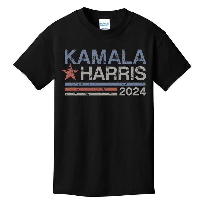 Harris 2024 Grunge Retro Stripes Vintage Kamala Harris 2024 Kids T-Shirt