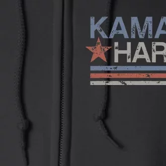 Harris 2024 Grunge Retro Stripes Vintage Kamala Harris 2024 Full Zip Hoodie