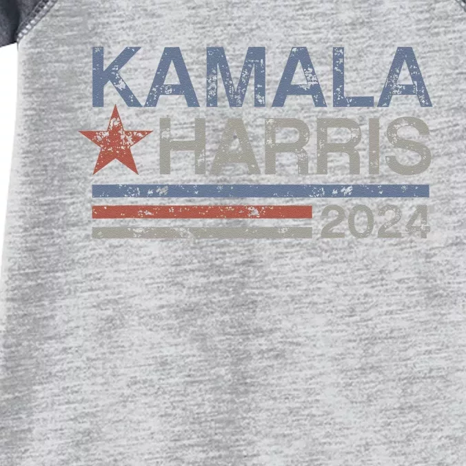 Harris 2024 Grunge Retro Stripes Vintage Kamala Harris 2024 Infant Baby Jersey Bodysuit