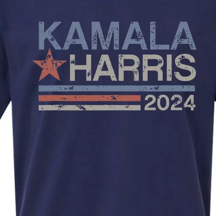 Harris 2024 Grunge Retro Stripes Vintage Kamala Harris 2024 Sueded Cloud Jersey T-Shirt