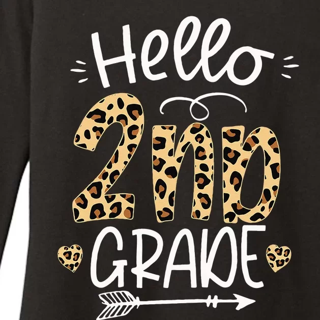 Hello 2nd Grade Leopard Teacher Students Back To School Womens CVC Long Sleeve Shirt