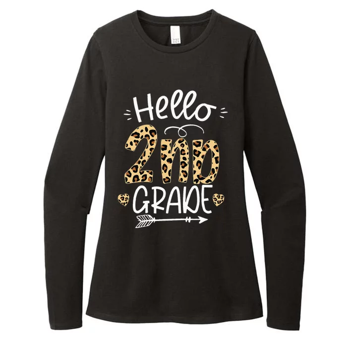 Hello 2nd Grade Leopard Teacher Students Back To School Womens CVC Long Sleeve Shirt