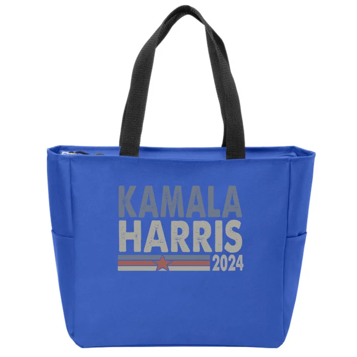 Harris 2024 Grunge Retro Stripes Vintage Kamala Harris 2024 Gift Zip Tote Bag