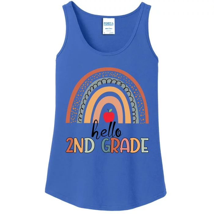 Hello 2Nd Grade Teacher Rainbow Team Second Grade Teacher Great Gift Ladies Essential Tank