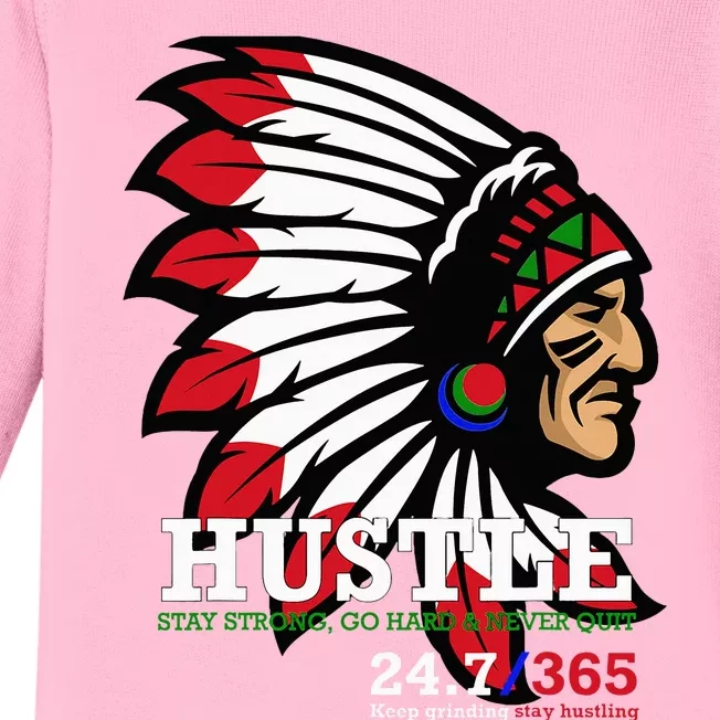 Hustle 247 Gang Clothing Native American Baby Long Sleeve Bodysuit