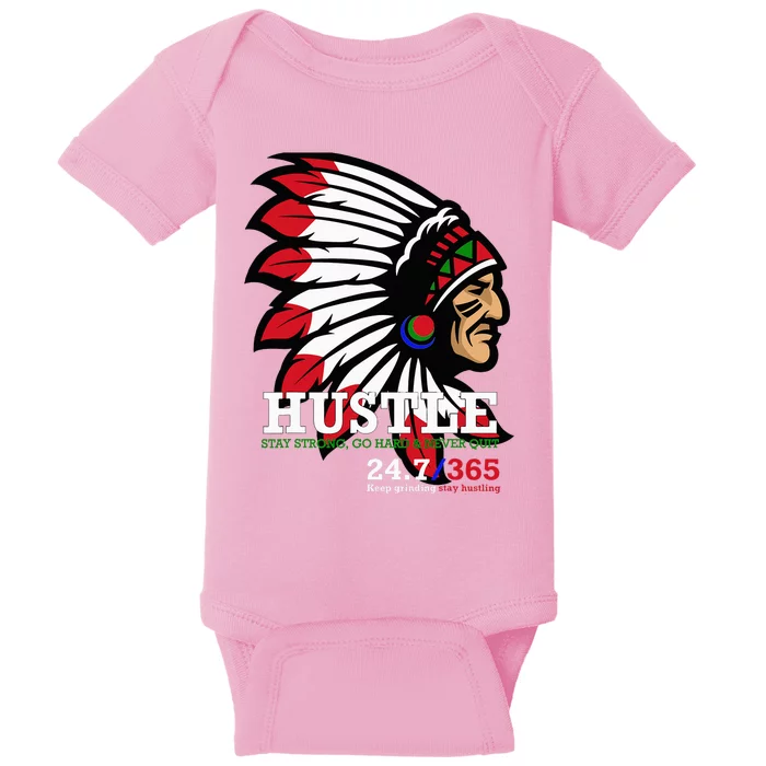 Hustle 247 Gang Clothing Native American Baby Bodysuit