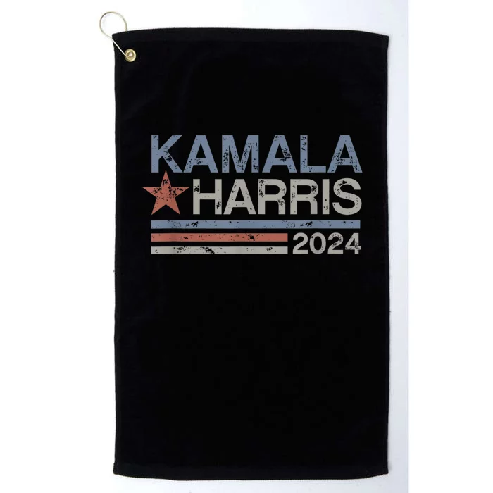 Harris 2024 Grunge Retro Stripes Vintage Kamala Harris 2024 Platinum Collection Golf Towel