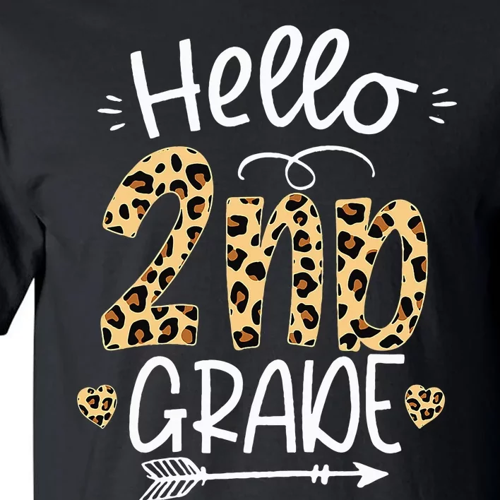 Hello 2nd Grade Leopard Teacher Students Back To School Tall T-Shirt