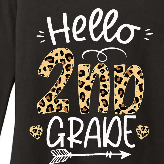 Hello 2nd Grade Leopard Teacher Students Back To School Womens CVC Long Sleeve Shirt