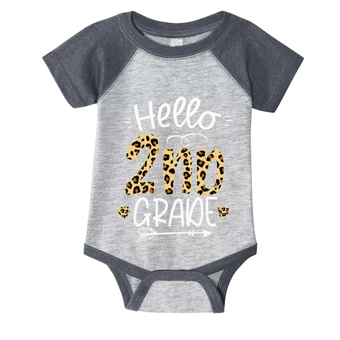 Hello 2nd Grade Leopard Teacher Students Back To School Infant Baby Jersey Bodysuit