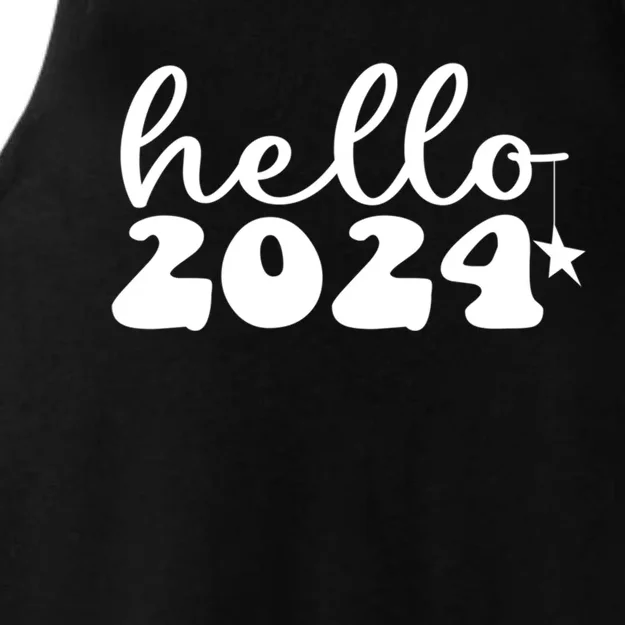 Hello 2024 Happy New Year Great Gift Ladies Tri-Blend Wicking Tank