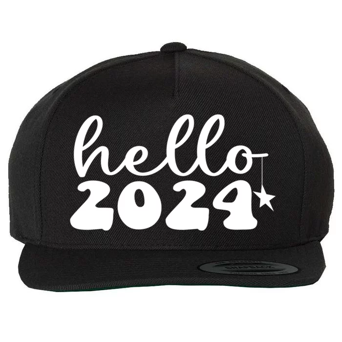 Hello 2024 Happy New Year Great Gift Wool Snapback Cap