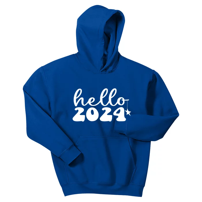 Hello 2024 Happy New Year Great Gift Kids Hoodie