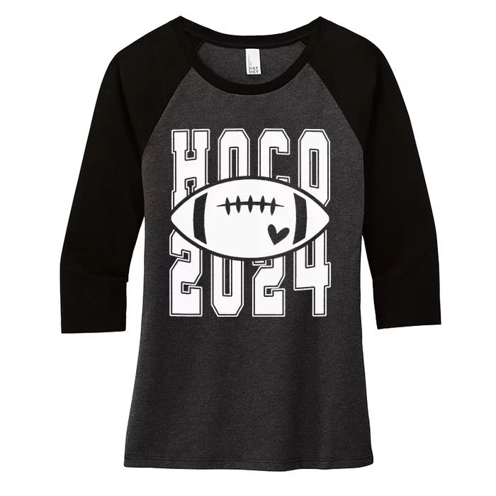 Hoco 2024 Homecoming Funny Football Women's Tri-Blend 3/4-Sleeve Raglan Shirt