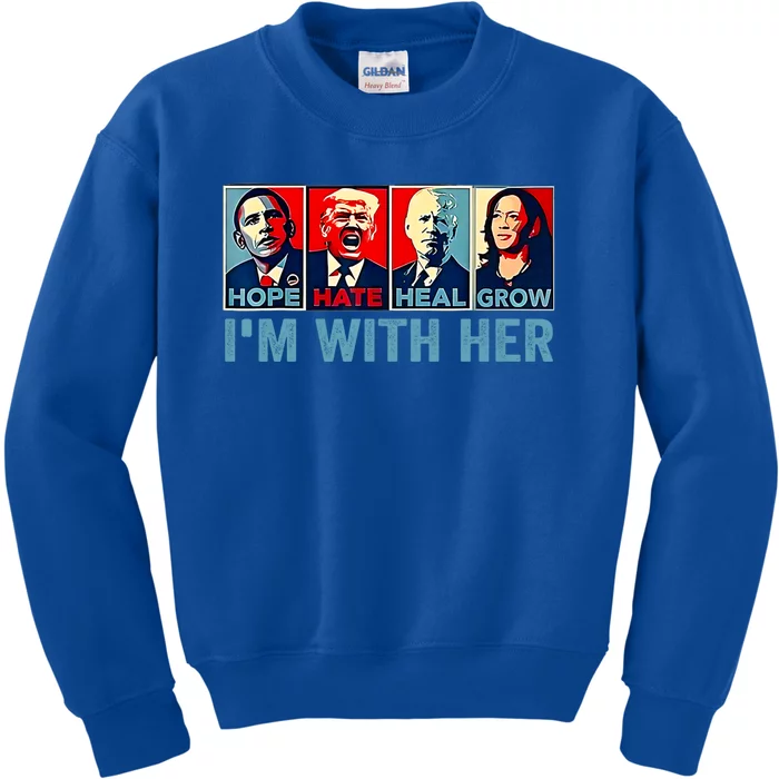 Harris 2024 IM With Her Kamala Harris Vote President Kids Sweatshirt