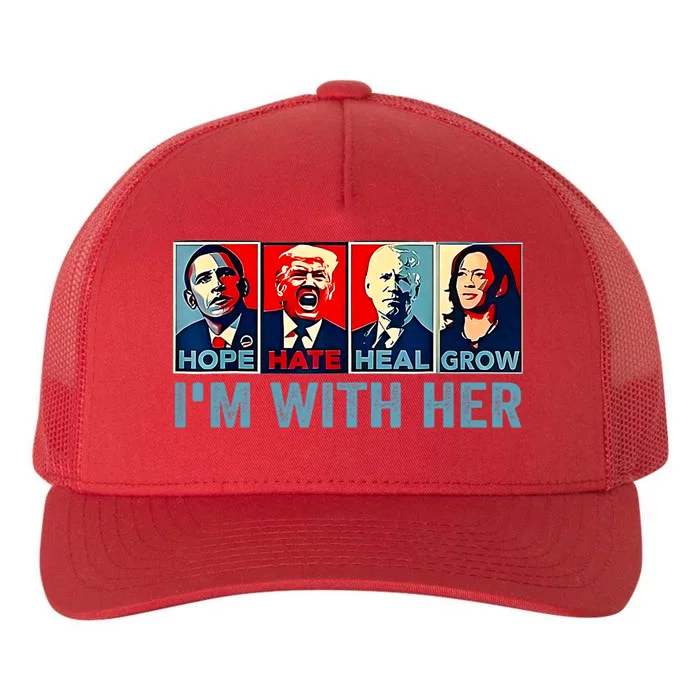 Harris 2024 IM With Her Kamala Harris Vote President Yupoong Adult 5-Panel Trucker Hat