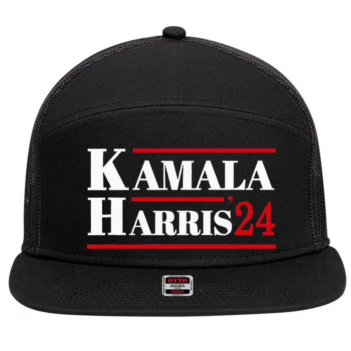 Harris 2024 Kamala Harris 2024 Elections American Flag 7 Panel Mesh Trucker Snapback Hat