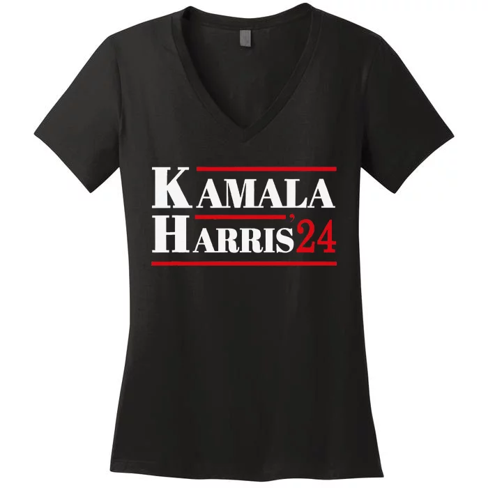 Harris 2024 Kamala Harris 2024 Elections American Flag Women's V-Neck T-Shirt