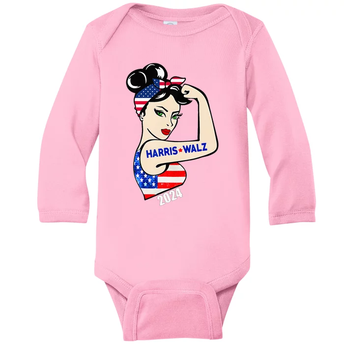 Harriswaltz 2024 Kamalaharris Timwaltz 2024 Baby Long Sleeve Bodysuit