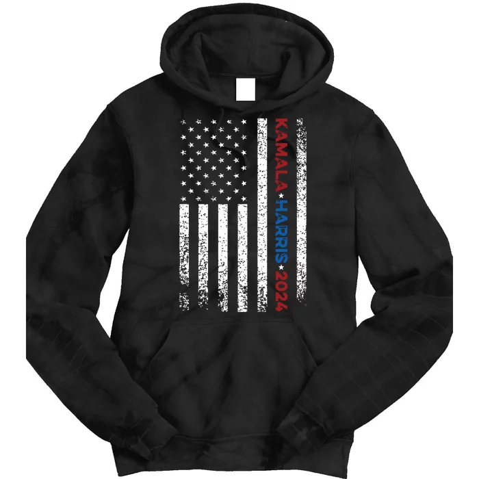 Harris 2024 Kamala Harris 2024 Elections American Flag Tie Dye Hoodie