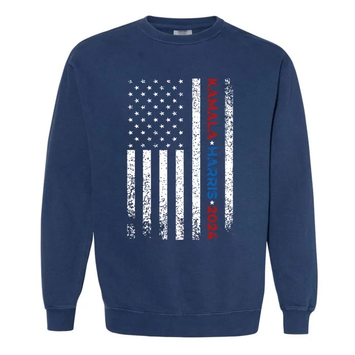 Harris 2024 Kamala Harris 2024 Elections American Flag Garment-Dyed Sweatshirt