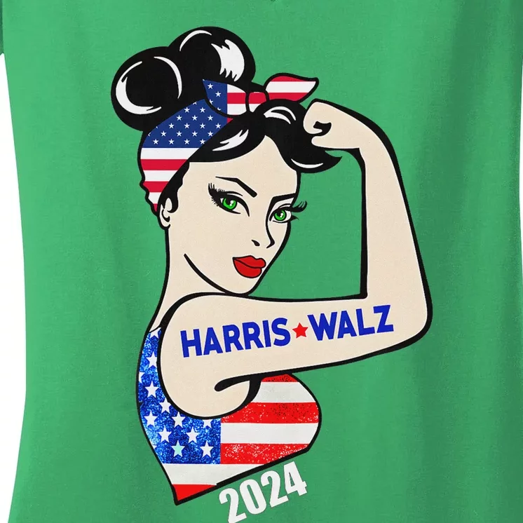 Harriswaltz 2024 Kamalaharris Timwaltz 2024 Women's V-Neck T-Shirt