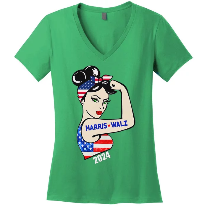 Harriswaltz 2024 Kamalaharris Timwaltz 2024 Women's V-Neck T-Shirt