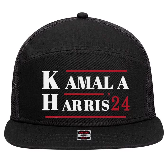 Harris 2024 Kamala Harris 2024 Elections American Flag Gift 7 Panel Mesh Trucker Snapback Hat