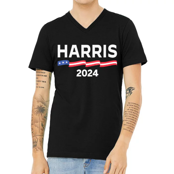 Harriswaltz 2024 Kamala Harris Tim Waltz 2024 V-Neck T-Shirt