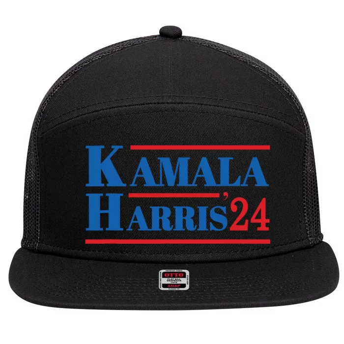 Harris 2024 Kamala Harris 2024 Elections American Flag 7 Panel Mesh Trucker Snapback Hat