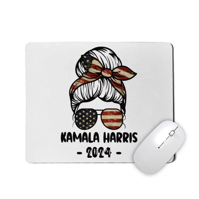 Harris 2024 Kamala Harris 2024 Messy Bun Elections Mousepad