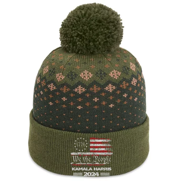 Harris 2024 Kamala Harris 2024 Elections American Flag The Baniff Cuffed Pom Beanie